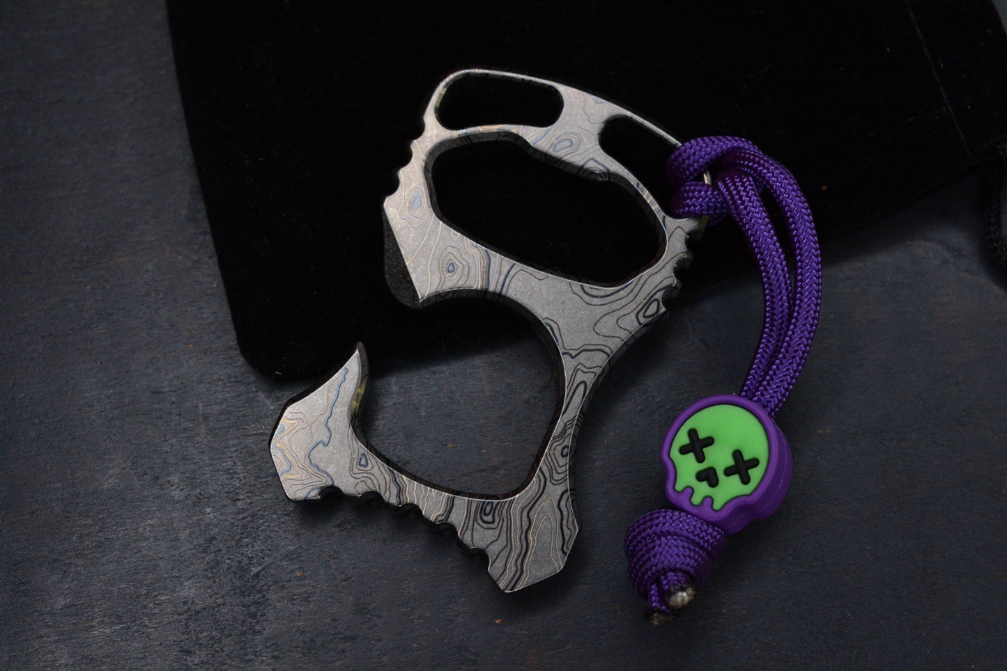 RARE Triple Aught Design Rook TOPO Ti / Bottle Opener w/ Wkrmn Skull Bead