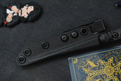 RARE Half Face Cardiac Spike Black Micarta / Highland Green G10 w/ Wick Pack