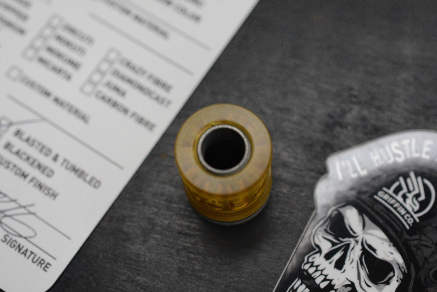 NEW Griffin Combat Moab V2 Ultem / Blasted & Tumbled Ti Bead Re Playge Microtech