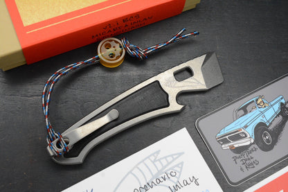 NEW Lynch NW Best Case Scenario Pry - SW Ti / Black Micarta Inlays w/ Ultem Bead