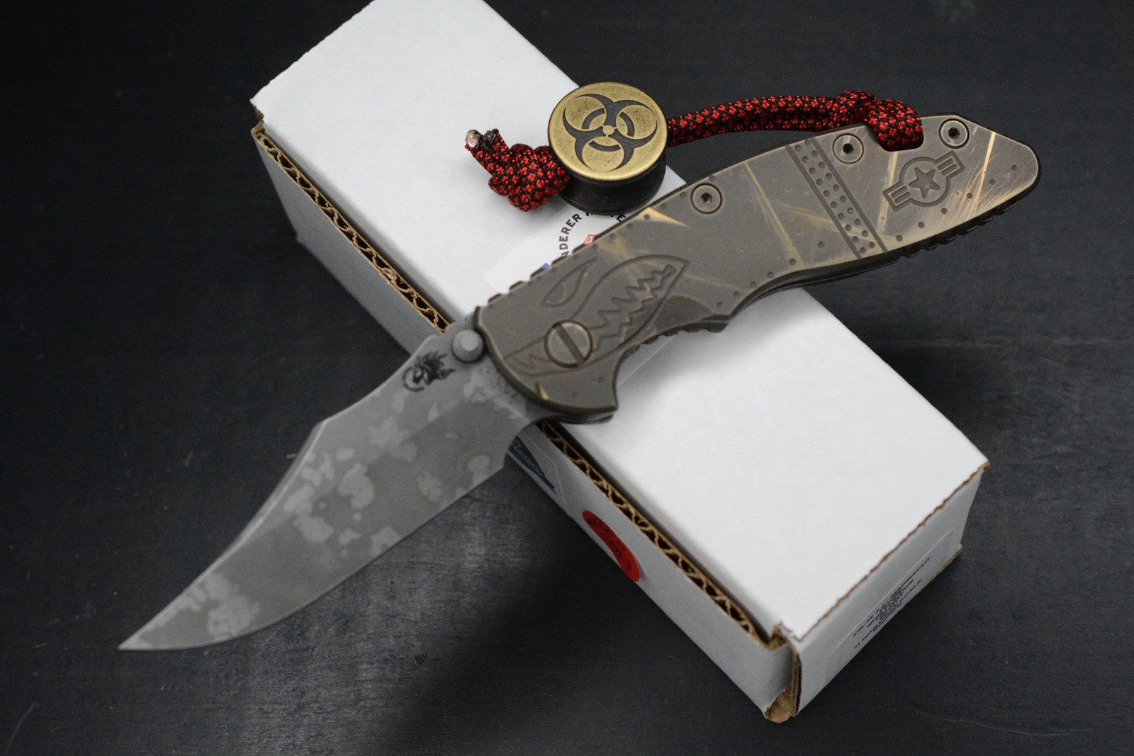 RARE Hinderer Custom XM-18 Non Flipper 3.5” Full Ti Warthog Bowie Magn ...