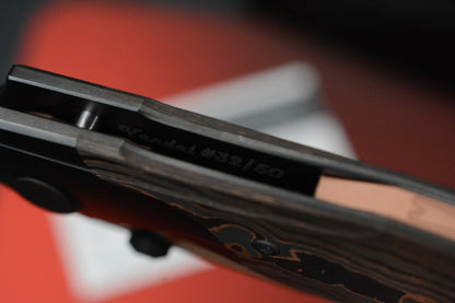 NEW Null Knives Vandal Knife Ti/Copper  PVD/ Camo Carbon Fiber SN 32 Of 50