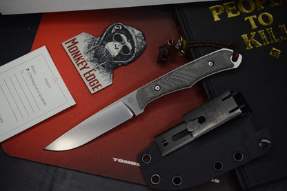 NEW Chris Reeve Inyoni Black Canvas Micarta Magnacut w/ Monkey Edge Patch & Bead