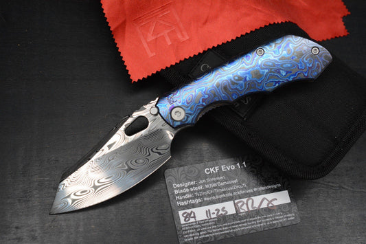 RARE Custom Knife Factory Rotten Evo 1.1 Full Dress Zircuti & Damasteel