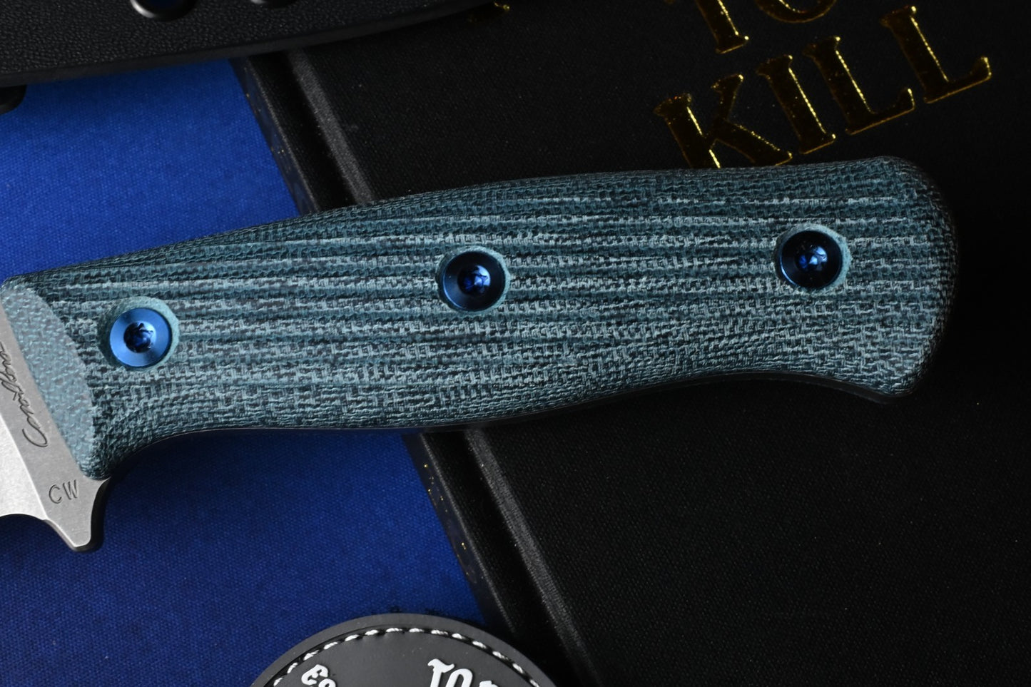 RARE Carothers Performance Knives FK3 Field - Blue Canvas Micarta / Magnacut