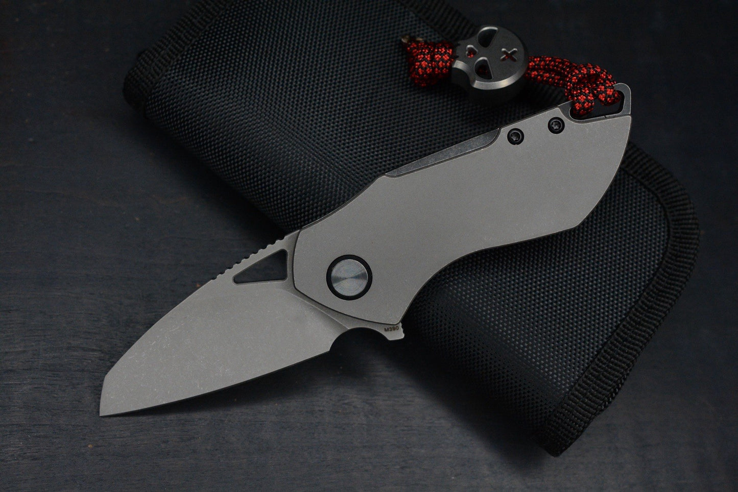 NEW Grissom Riverstone DLC Black M390 Sheepsfoot  / Bronze Handle w/ Necro Bead
