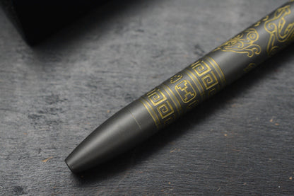 NEW Tactile Turn x Terzuola Slim Bolt Action Pen - Dark Grey Ti/Ano Gold Accents