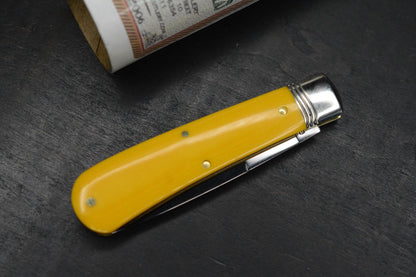 NEW Great Eastern Cutlery #745125 Northfield UNXLD Mustang Yellow Linen Micarta