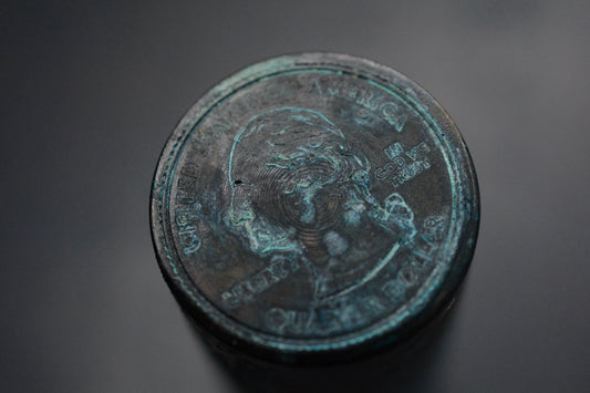 RARE CUSTOM Roll Of Quarters - Brass Patina Paperweight 4FK Re Playge Microtech