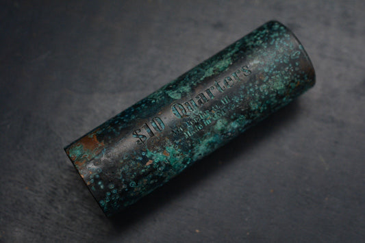 RARE CUSTOM Roll Of Quarters - Brass Patina Paperweight 4FK Re Playge Microtech