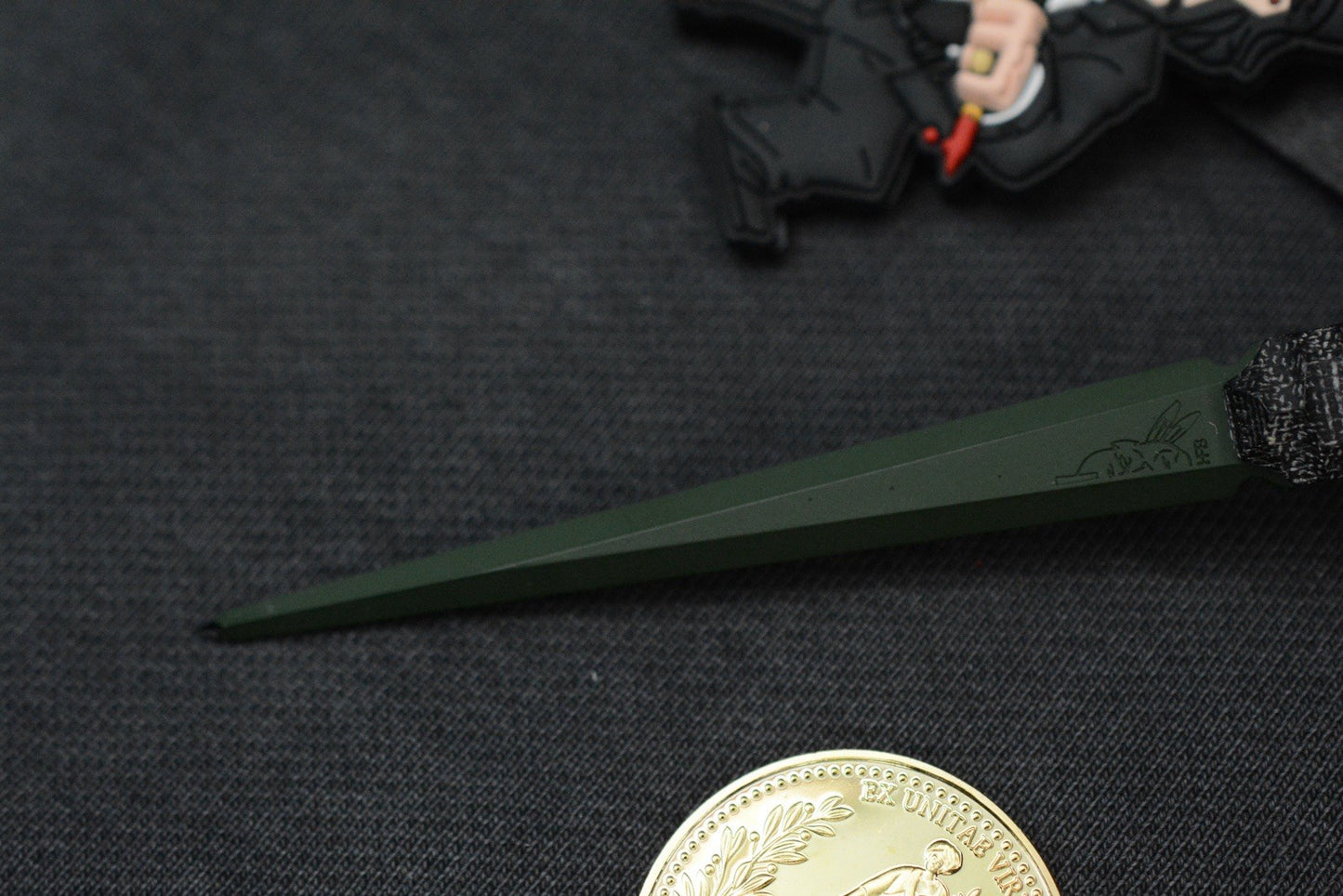 RARE Half Face Cardiac Spike Black Micarta / Highland Green G10 w/ Wick Pack