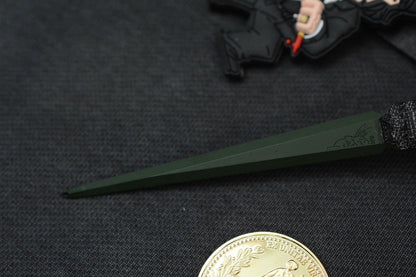 RARE Half Face Cardiac Spike Black Micarta / Highland Green G10 w/ Wick Pack