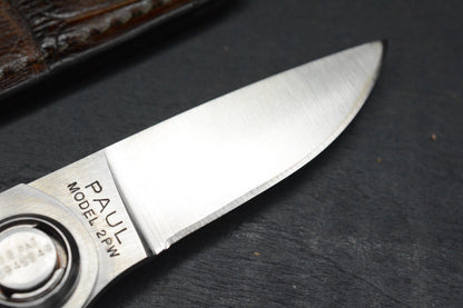 RARE Gerber Paul Knife 2PW Cocobolo Wood Handles w/ Robertson Gator Sheath