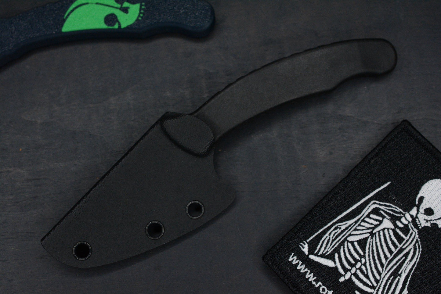 NEW Kopis Designs x Ed Calderon L-Via Field Knife Matte 154CM w/ Trainer & Patch