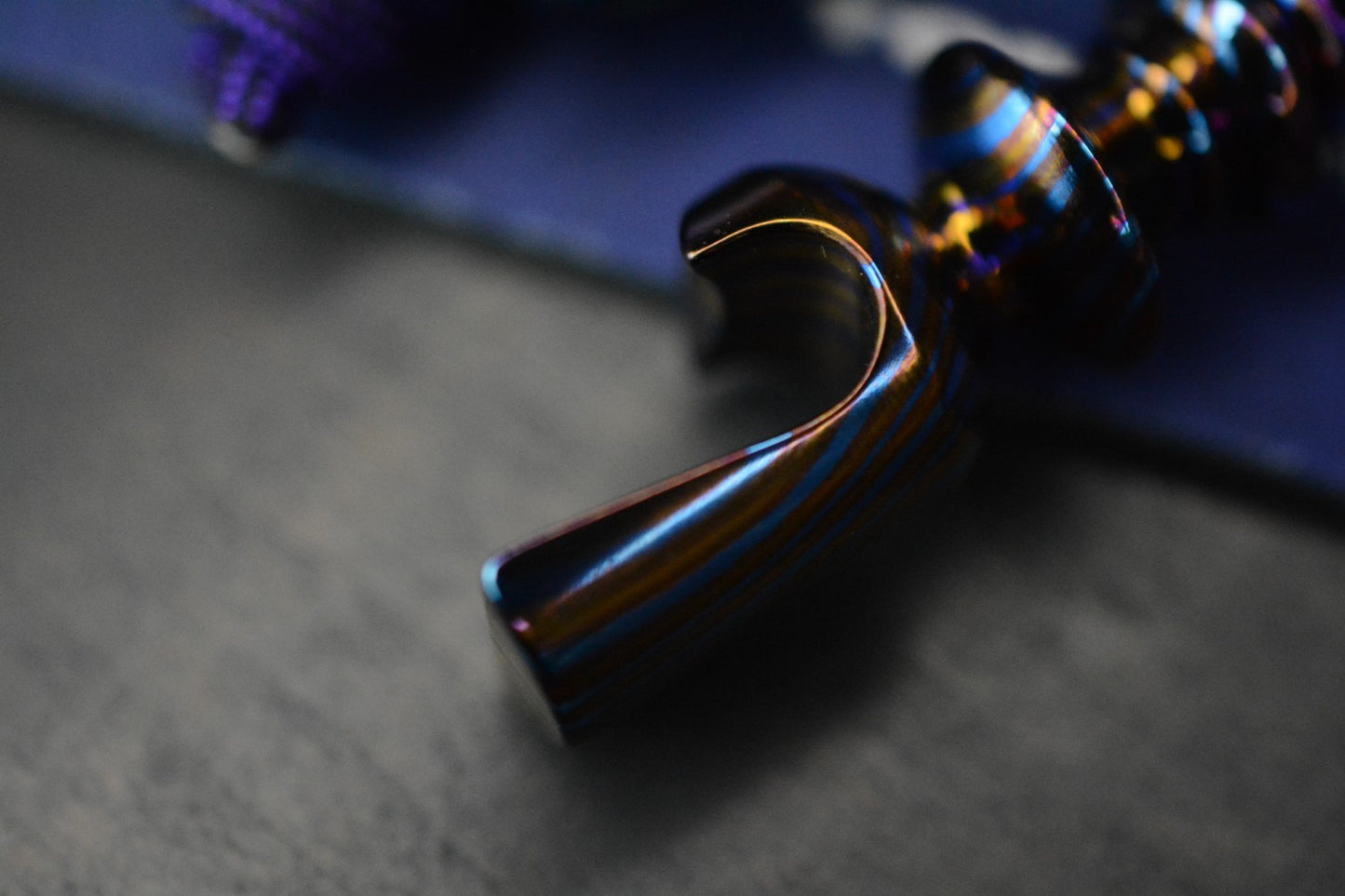 CUSTOM Royal Creations Bottle Opener Pry - Full Mokuti w/ GITD Timascus Bead