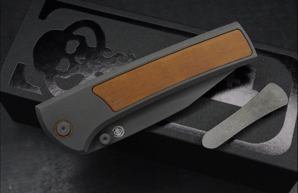 NEW CHAVES Scapegoat 229 Dirty Steve - SW Grey PVD / Natural Micarta Magnetic