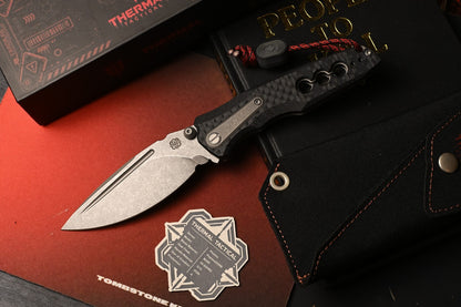 NEW Thermal Tactical Ambient Plasma - Carbon Fiber / Black G10 4” M390 w/ Bead
