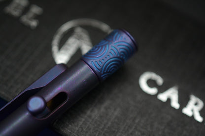 NEW Novel Carry x Urban EDC Axial Spinner Pen - Blurple Ti w/ Chaos Seigahai