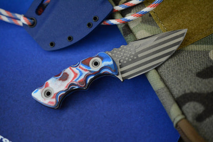 NEW Tkell DP-1 Freedom Edition Battle Worn / Flag Engraved / Flag G10 USA 250