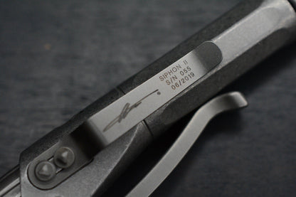 RARE Microtech Siphon II Stainless Tactical Pen Stonewashed Punisher SN055 2019