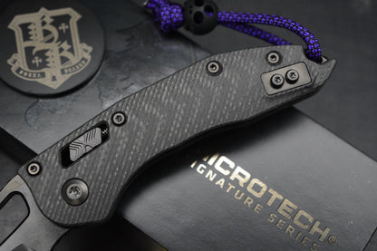 NEW Microtech Stitch-Ram-Lok Carbon Fiber Black DLC w/ Playge Skall & Extras