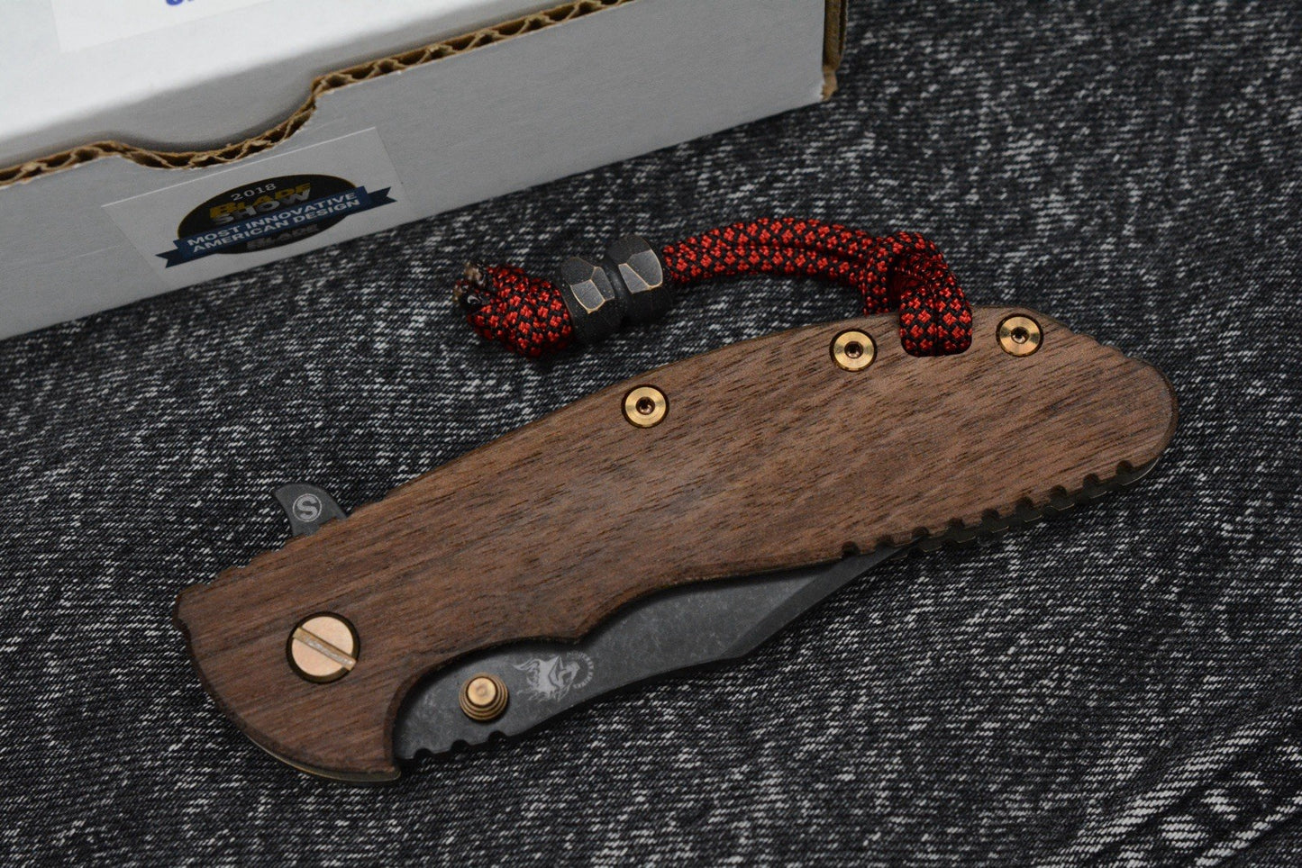 RARE Hinderer Skinny XM-24 - Walnut Handle/ Antique Green Ti - Battle Worn