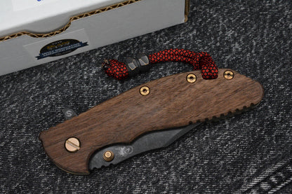 RARE Hinderer Skinny XM-24 - Walnut Handle/ Antique Green Ti - Battle Worn
