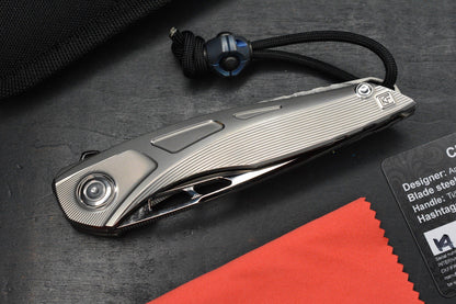 NEW Custom Knife Factory Sukhoi 5 Polished Blade & Scales /Crystal Ti Backspacer