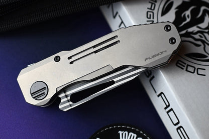 NEW Winterblade Fusion - Natural Titanium Scales w/ Laser Bacon M390 Blade