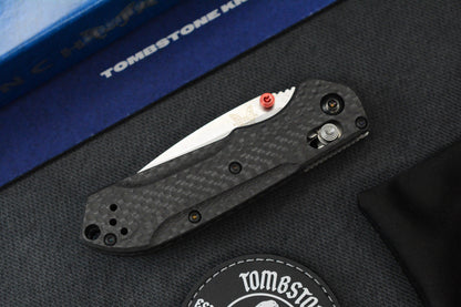 NEW Benchmade Mini Freek - Full Carbon Fiber w/ Red Thumbstud & Backspacer
