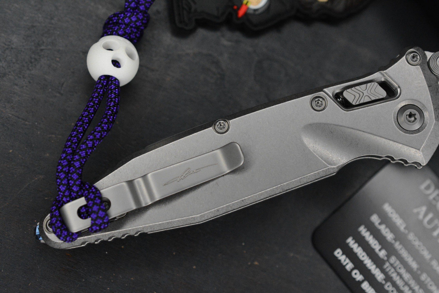 NEW Microtech Socom Elite Bar Lock Slab Side Ti Spearpoint w/ John Wick Pack