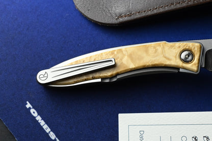 NEW Chris Reeve Mnandi - Box Elder Wood Inlay / Magnacut DP w/ Leather Sheath