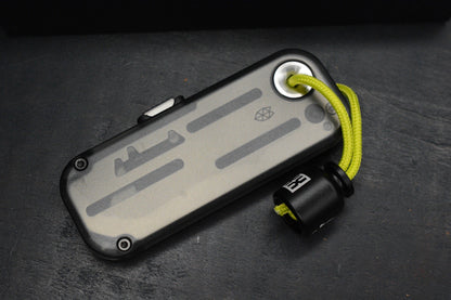 NEW James Brand Palmer Utility Box Cutter - Clear Charcoal w/ Poison Bead