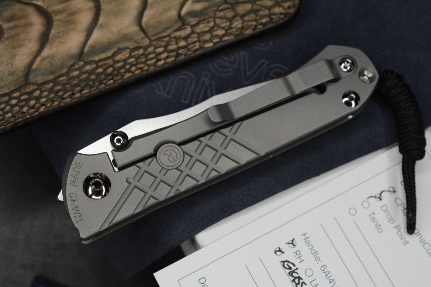 NEW Chris Reeve Umnumzaan DP Magnacut Ti Glass Blasted w/Robertson Gator Sheath