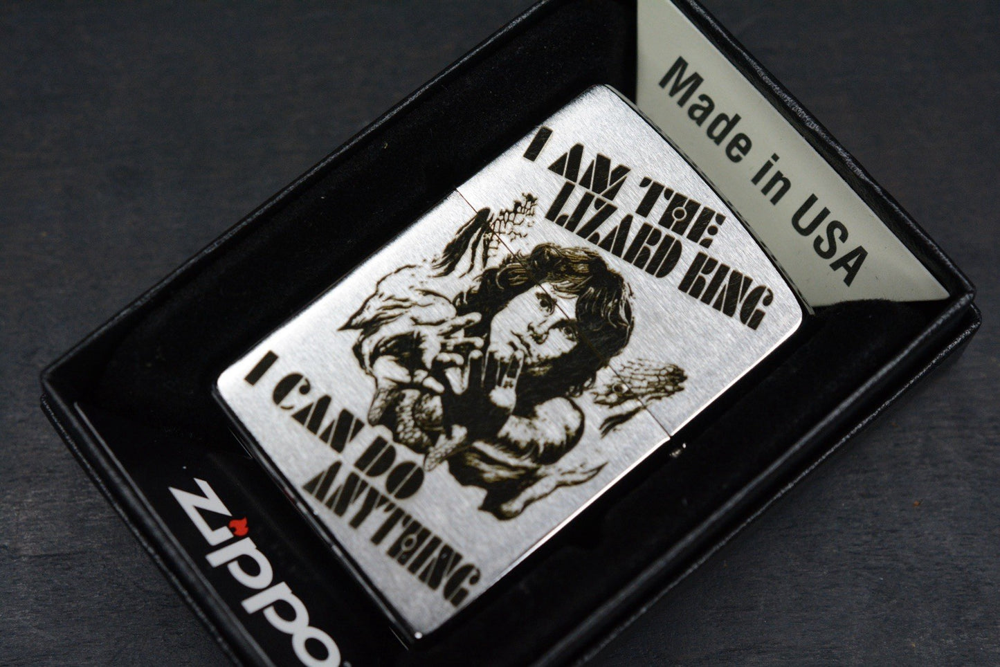 RARE CUSTOM ZIPPO x The Doors Jim Morrison “I Am The Lizard King” Lighter