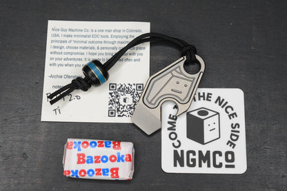 NEW Nice Guy Machine Co Return To Home Fob 2.0 Ti Pry NGMCo w/ Rare Micarta Bead