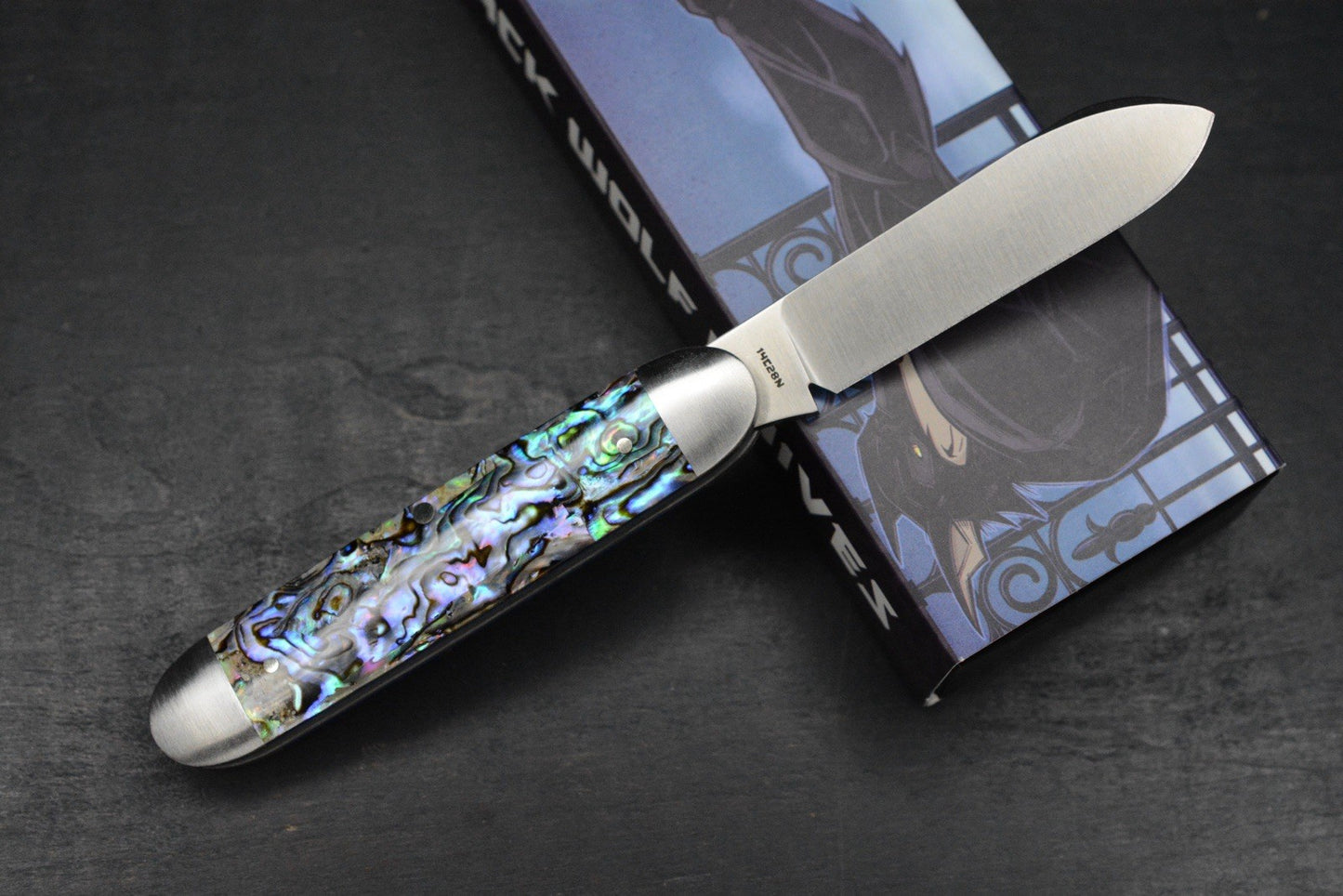 NEW Jack Wolf Knives Gateway Barlow Equal End - Abalone / Satin Sandvik Blade
