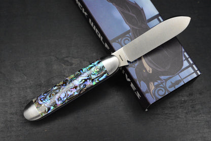 NEW Jack Wolf Knives Gateway Barlow Equal End - Abalone / Satin Sandvik Blade