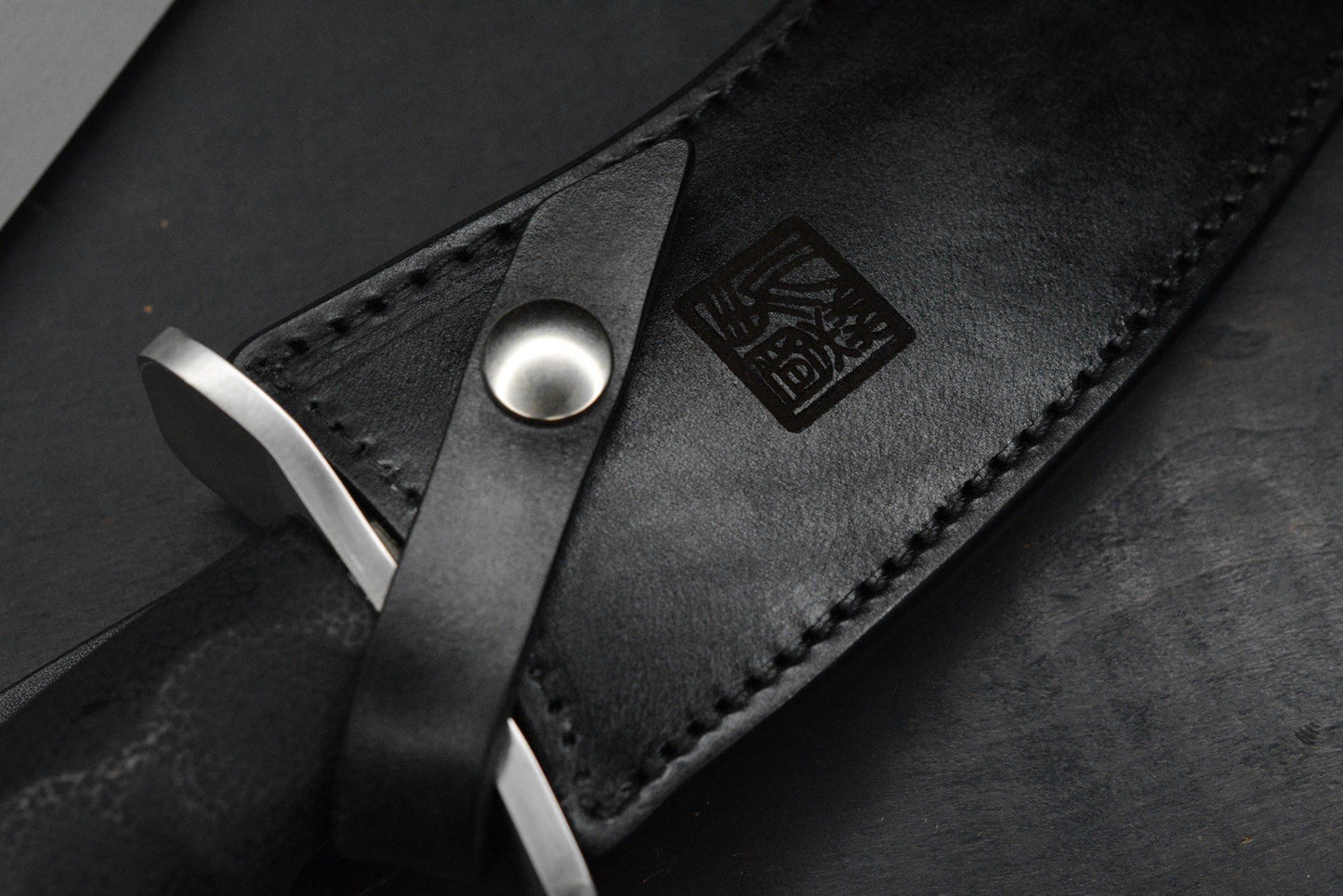 RARE+ Al Mar Knives Seki Japan Warrior Satin Blade /Rubber Hdle w/Leather Sheath