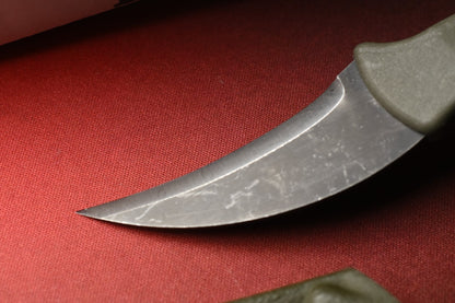 RARE Ed’s Manifesto & Kopis Designs Sneakreaper Elvia Field Knife Green /Polish