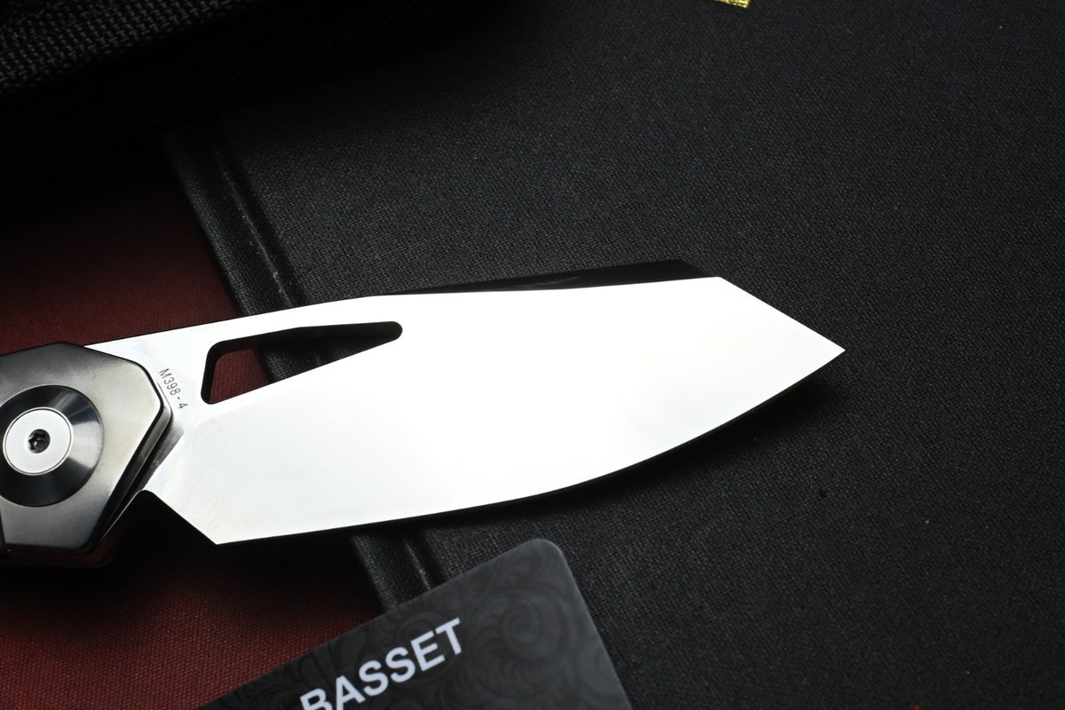 RARE Custom Knife Factory Keanison Bassett - Polished Ti / Polished M398 SN 004