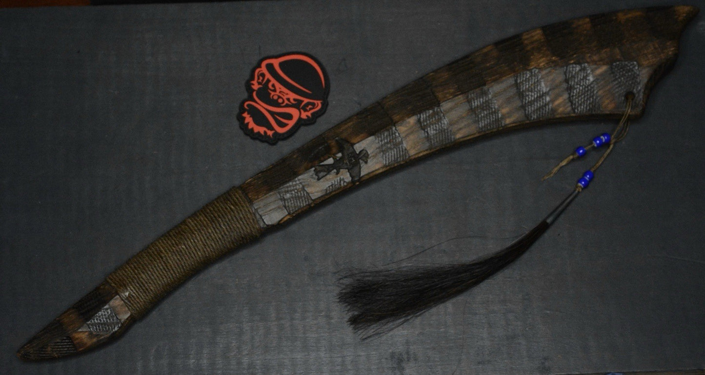 NEW Monkey Edge x RMJ Gold Point Red Stick - Hard Maple Fire Branded w/ Braid