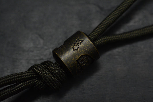 CUSTOM Cruz Design Inky EDC Brass -  Brick & Mortar Bead Re Playge Microtech