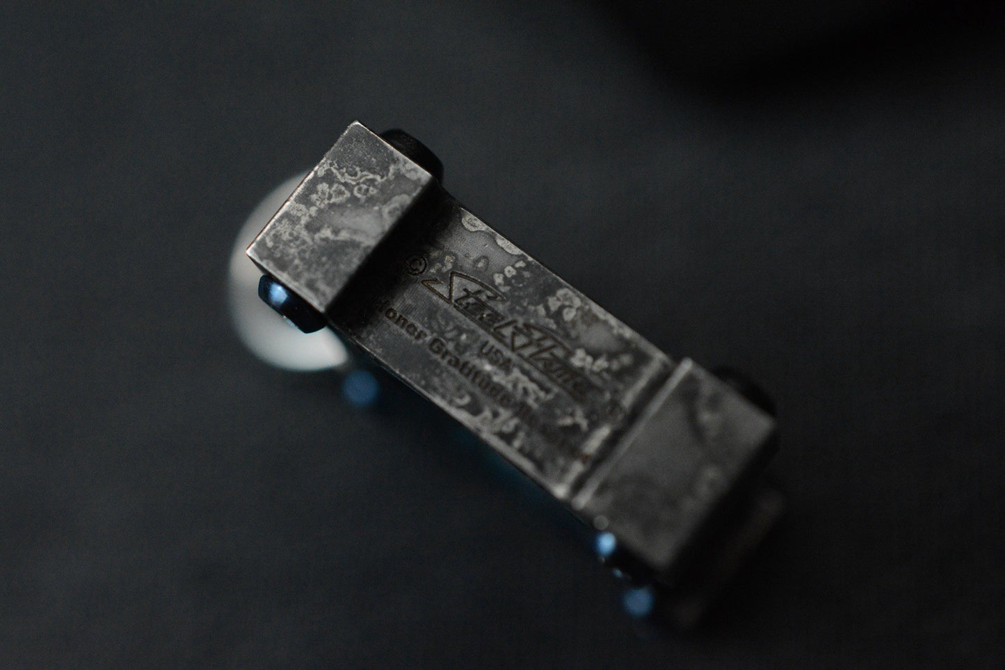 RARE Steel Flame KillboX Crusader Warrior Blued Ti Pendant