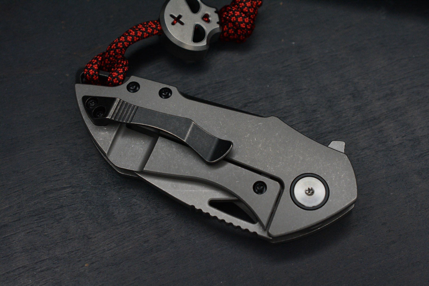 NEW Grissom Riverstone DLC Black M390 Sheepsfoot  / Bronze Handle w/ Necro Bead