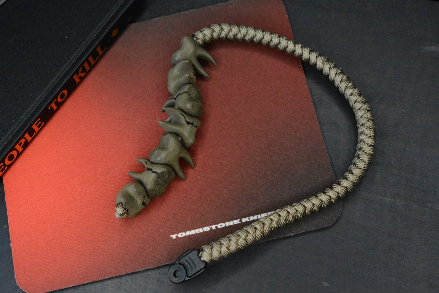NEW Delicious Fist Bad Floss - 7x Green Steel Broken Molar Beads/ 20” Paracord