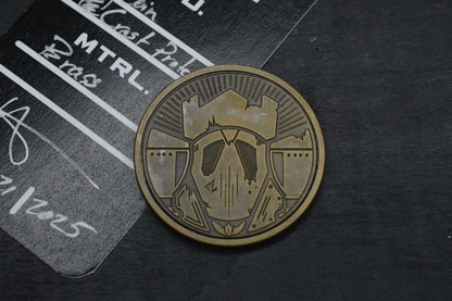 NEW Wyste Design WyCoin Crest Proto Brass Antique 40mm