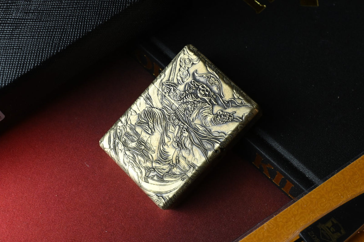 NEW Zorro Pirates Of The Caribbean - Deep Carved Brass Lighter Re Zippo
