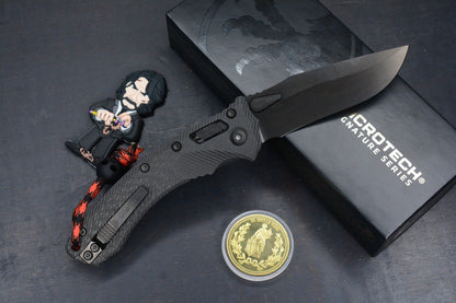 NEW Microtech Amphibian Ram Lok CF DLC Sig Series w/ Playge Bead & Wick Pack