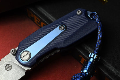 NEW Thermal Tactical Ambient - Navy Blue G10 / Stonewashed M390 w/ Radiator Bead